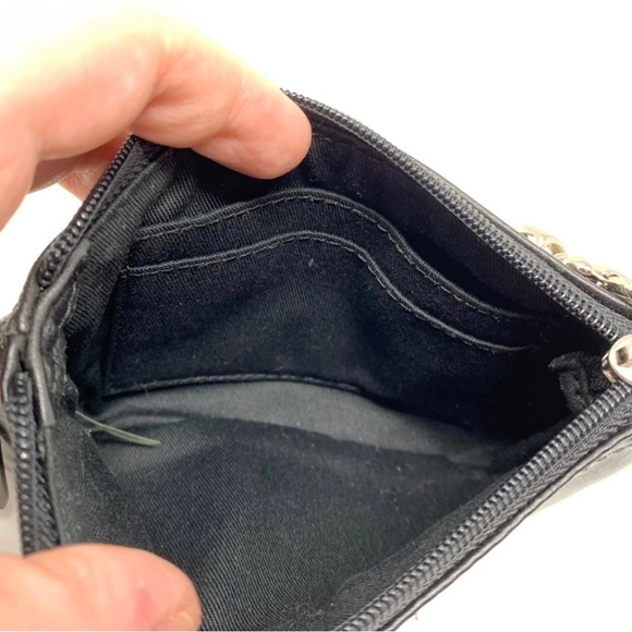 Coach Solid Black Smooth Leather Wristlet - Picture 3 of 7